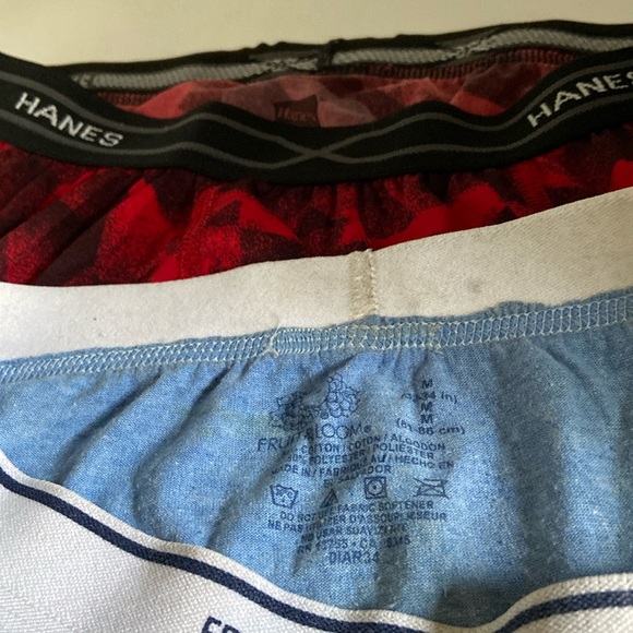 3 Hanes & 1 Fruit of the Loom NWOT boxer/briefs all sized M 3 colors - Picture 1 of 3